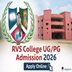 RVS College Begins Admission For Session 2026 at rvscas.ac.in; Check Details Now